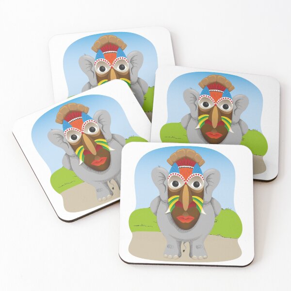 Item preview, Illustration of an elephant with an African mask. Ideal for institutional and educational materials designed and sold by LucianoCosmo.