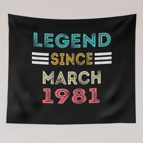 Item preview, Retro Vintage Legend Since March 1981 Birthday Gift designed and sold by meedTee.
