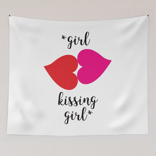 Item preview, Girl Kiss Lesbian Couple Red Lips Heart LGBTQ Gay Pride  designed and sold by Inogitna Designs.