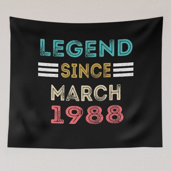 Item preview, Retro Vintage Legend Since March 1988 Birthday Gift designed and sold by meedTee.