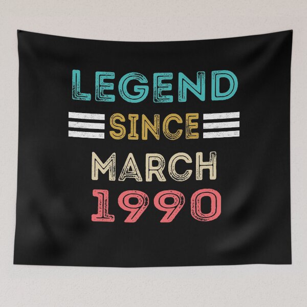 Item preview, Retro Vintage Legend Since March 1990 Birthday Gift designed and sold by meedTee.