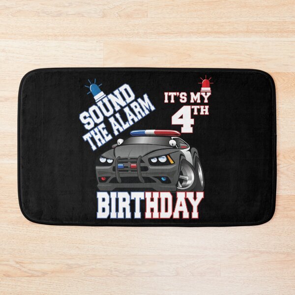 Item preview, Sound The Alarm It's My 4th Birthday 4 Years Old Policeman print designed and sold by Grabitees.