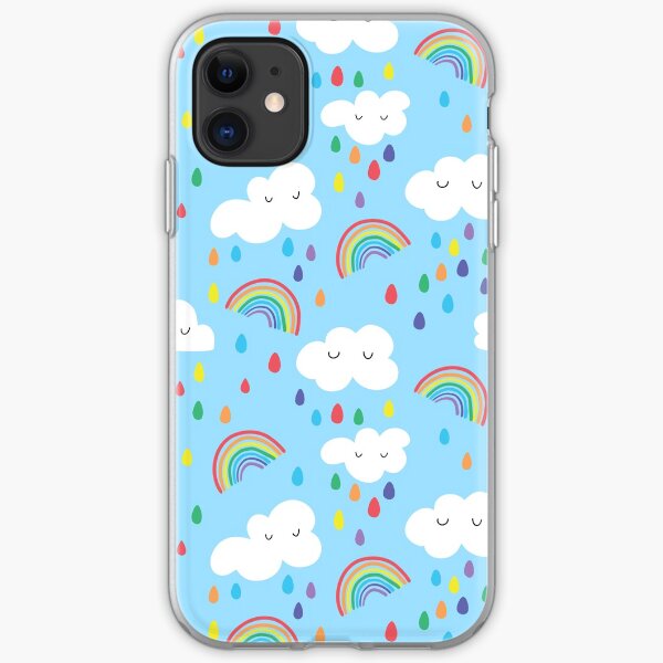 Rainbow and clouds iPhone Soft Case