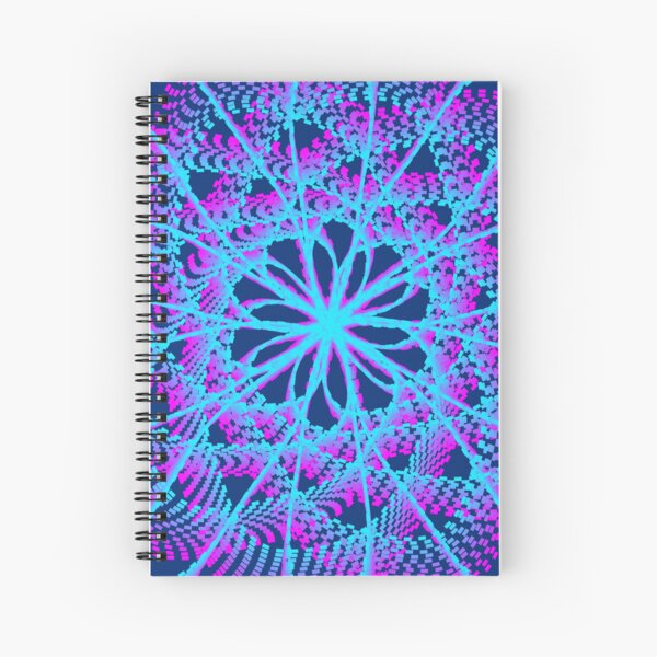 Spirograph with pink and blue Spiral Notebook