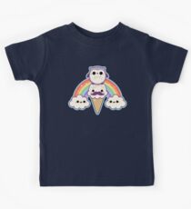 Owl Cream Cone with Rainbow Kids Tee