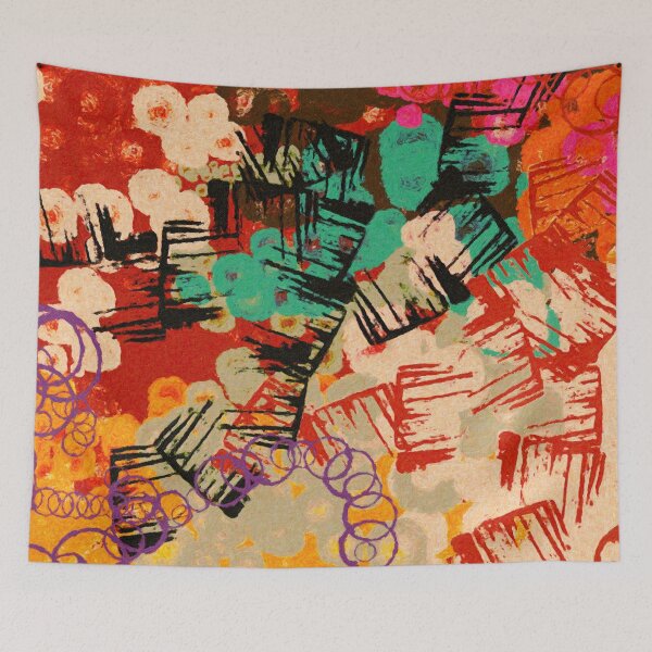 Item preview, Abstract Expressionist Shapes Design Painting Colorful designed and sold by livianasgifts.