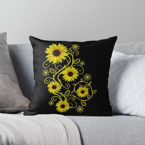 Sonnenblumen Sonnenblume Blumenranke Ornament floral Blumen Dekokissen