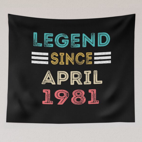 Item preview, Retro Vintage Legend Since April 1981 Birthday Gift designed and sold by meedTee.