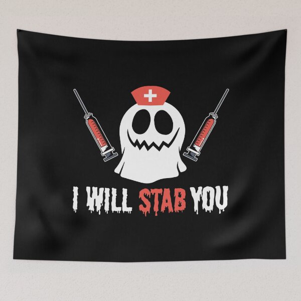 Item preview, Halloween I will Stab You Ghost Costume Nurse designed and sold by haselshirt.
