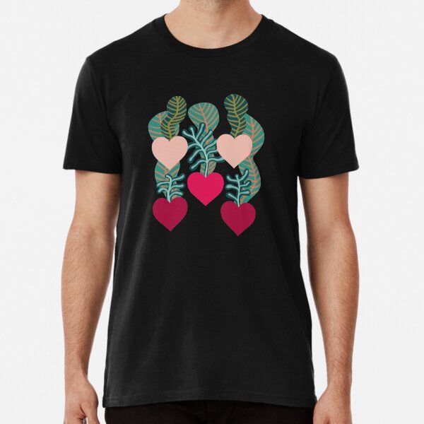 Plantas de corazón en amarillo Camiseta premium