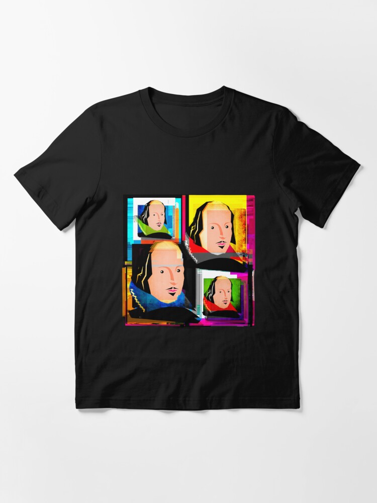 SIR WILLIAM SHAKESPEARE - COLOURFUL, POP-ART STYLE COLLAGE ILLUSTRATION,  WITH DIGITAL DISTORTION | Essential T-Shirt