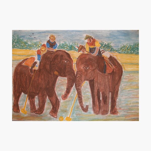 Elephant Polo Match Photographic Print