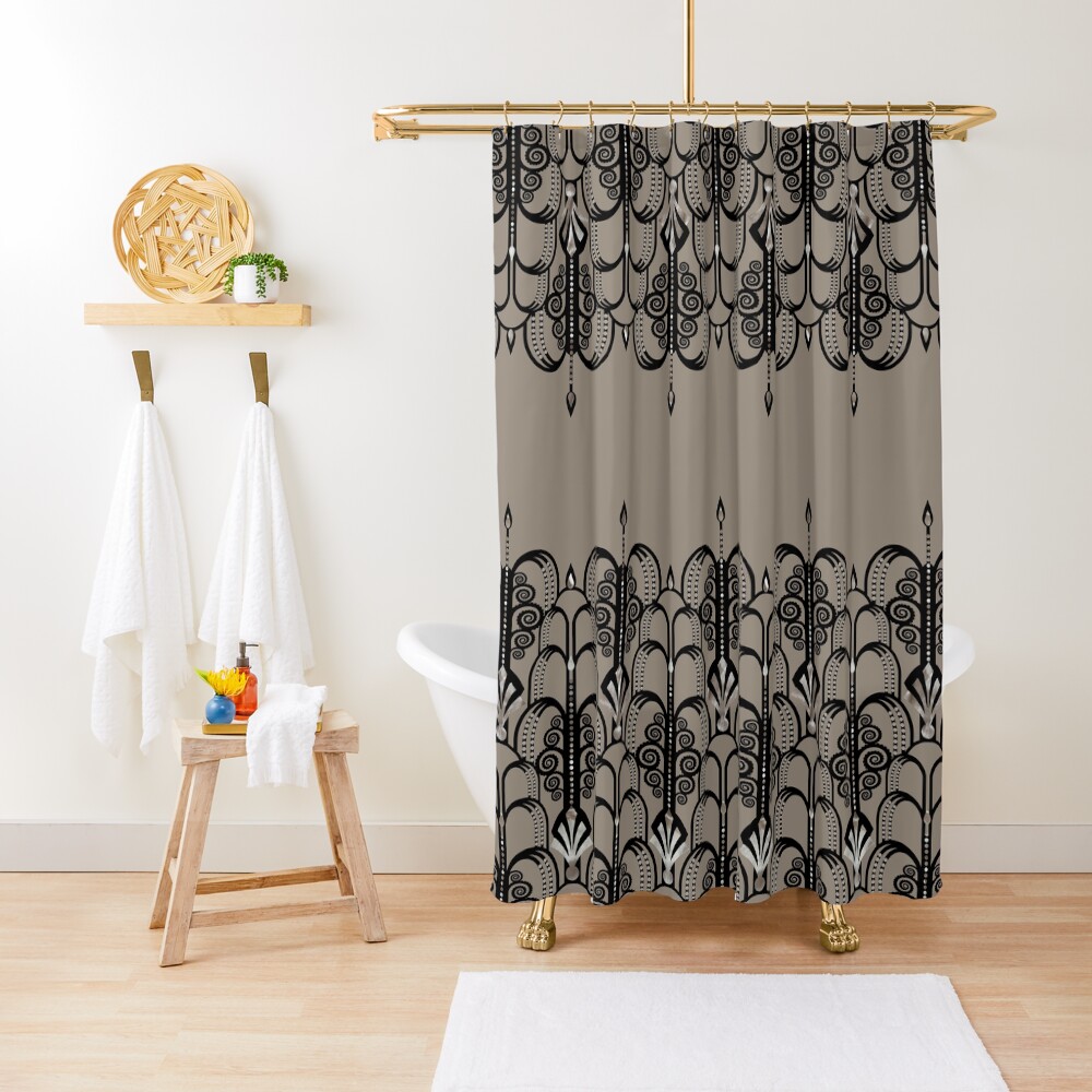 "Art Deco 1" Shower Curtain for Sale by pearlposition Redbubble
