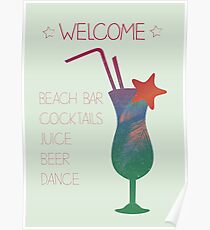 Welcome beach bar Poster