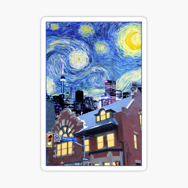 Item preview, Starry Night Toronto - Van Gogh inspired  designed and sold by GrayHareCards.