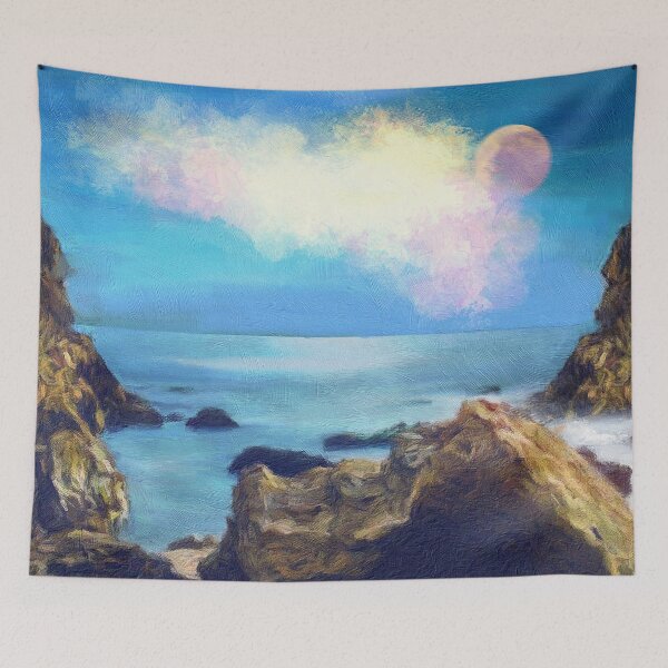 Item preview, Artistic Landscape Ocean Painting Impressionist designed and sold by livianasgifts.