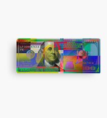 Pop-Art Colorized One Hundred US Dollar Bill Canvas Print