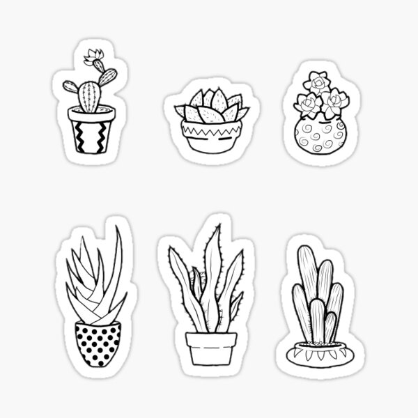 color yourself succulent sticker pack