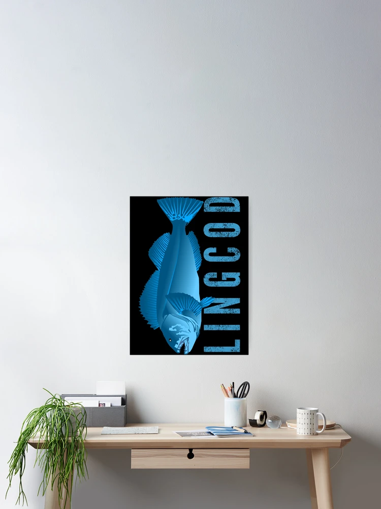 Thumbnail 2 of 3, Poster, Blue Lingcod designed and sold by WorldEngine.