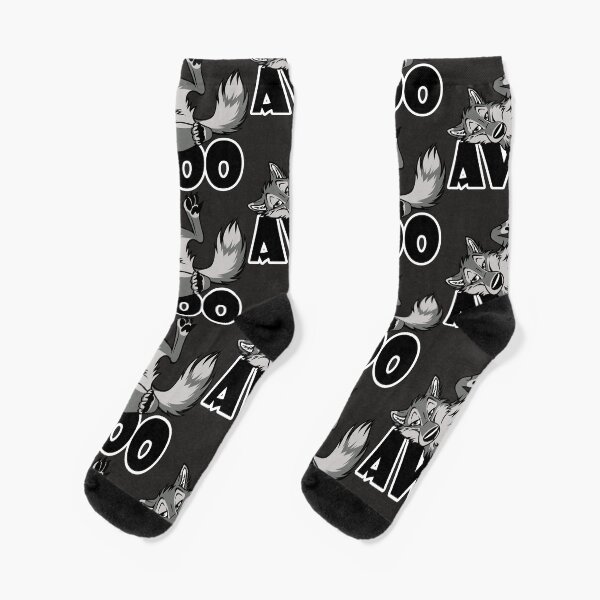 Lazy AWOO feral wolf Socks