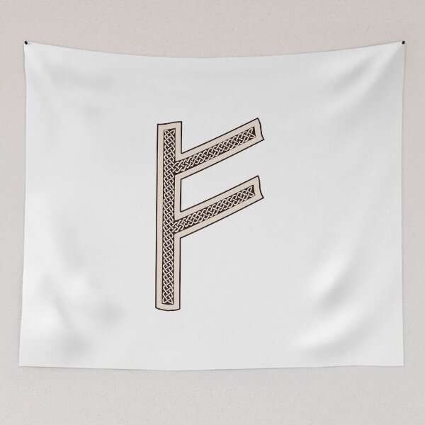 Aperçu de l'œuvre Fehu Rune - Os et bois brûlé - Rune Viking / Norse / Saxon Futhark créée et vendue par SolarCross.
