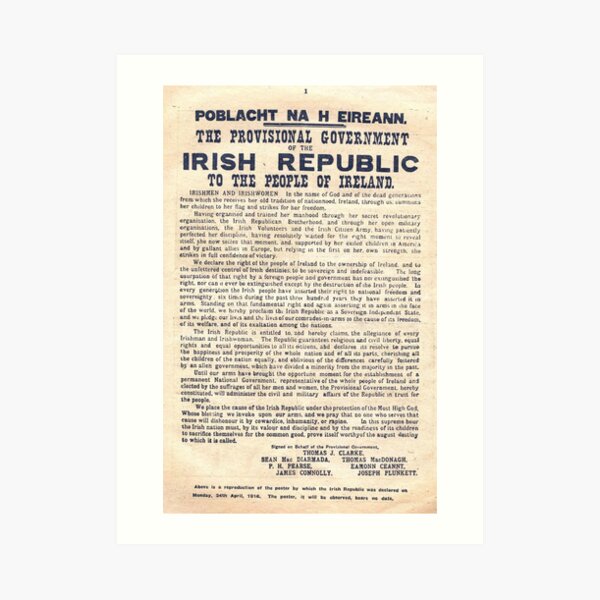 1916 Irish Proclamation Art Print