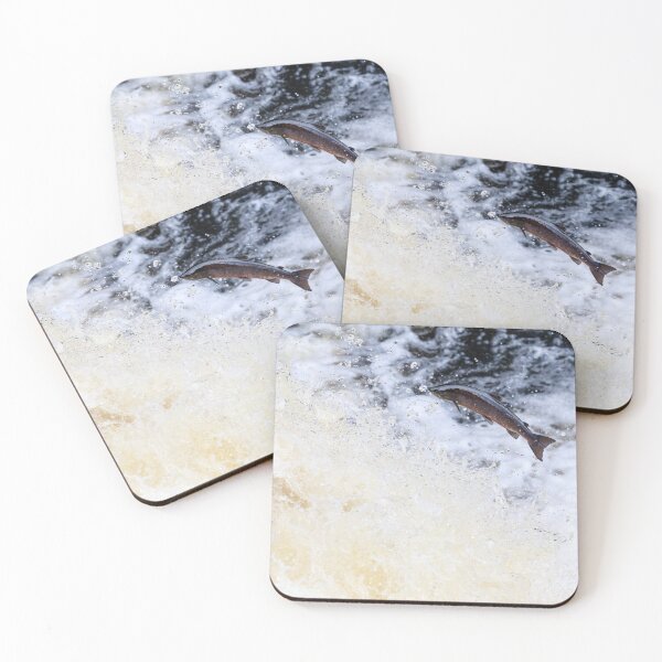 Item preview, Leaping atlantic salmon on a waterfall designed and sold by chanonry.