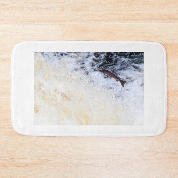 Item preview, Leaping atlantic salmon on a waterfall designed and sold by chanonry.
