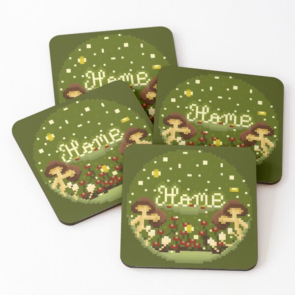 Item preview, Home is where the Humus Is - Swamp Mushrooms and Fireflies Pixel Art 64bit designed and sold by jadefyre.