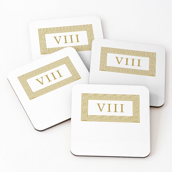 Item preview, Roman Numeral VIII with Golden Meander Pattern | Number 8  designed and sold by piordesign.
