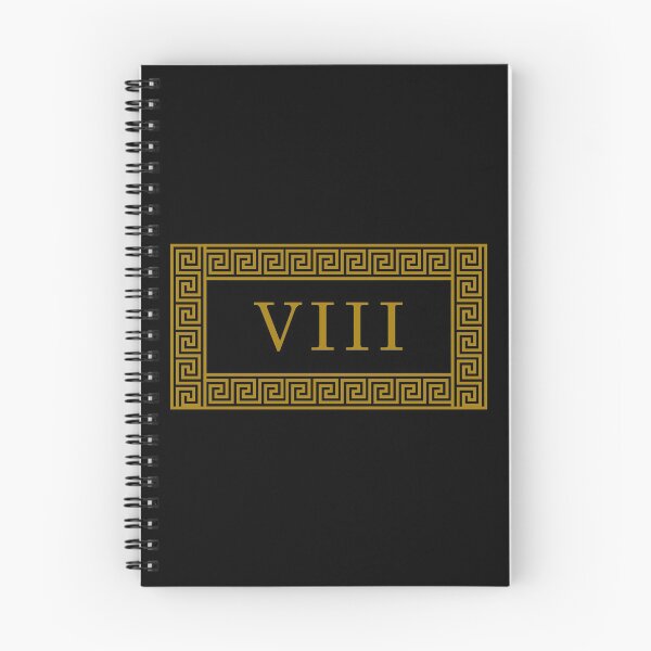 Item preview, Roman Numeral VIII with Golden Meander Pattern | Number 8  designed and sold by Mediterranean Summer.