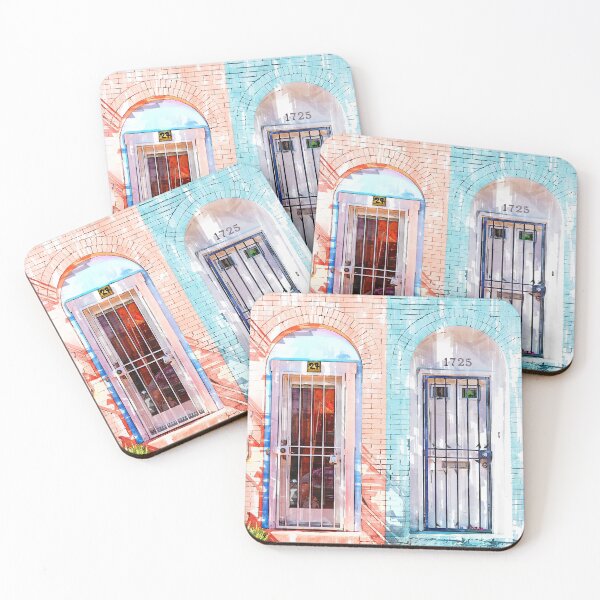 Item preview, Twin Townhouse Doors Vintage In Washington designed and sold by ColortrixArt.