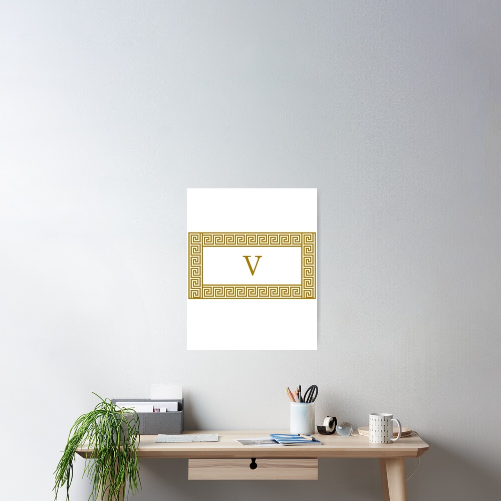 p-ster-patr-n-de-meandro-griego-dorado-con-n-mero-romano-v-n-mero-5-de-piordesign-redbubble