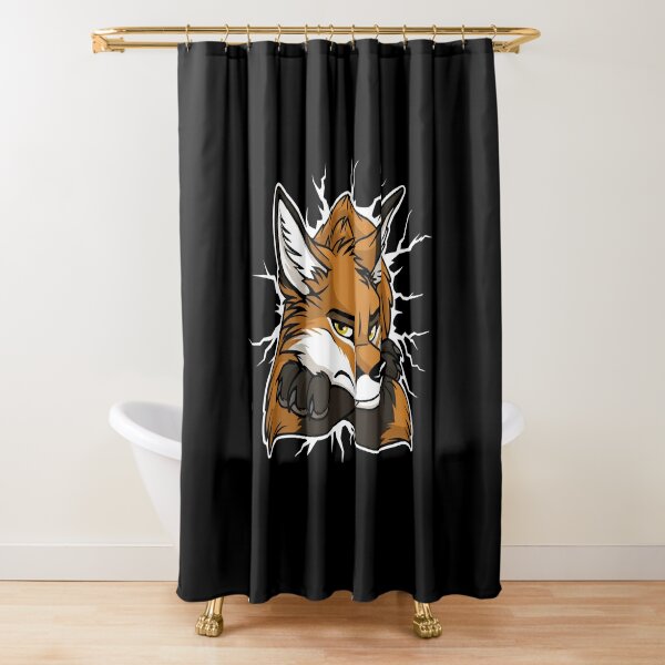STUCK Red Fox / Fuchs (white cracks) Shower Curtain