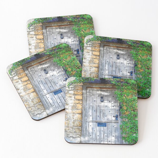 Item preview, Old Grey Door Stone Wall With Green Vegetation designed and sold by ColortrixArt.