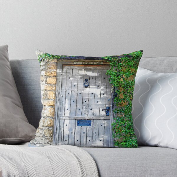Item preview, Old Grey Door Stone Wall With Green Vegetation designed and sold by ColortrixArt.