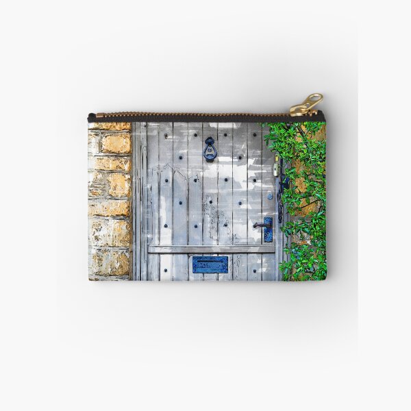Item preview, Old Grey Door Stone Wall With Green Vegetation designed and sold by ColortrixArt.