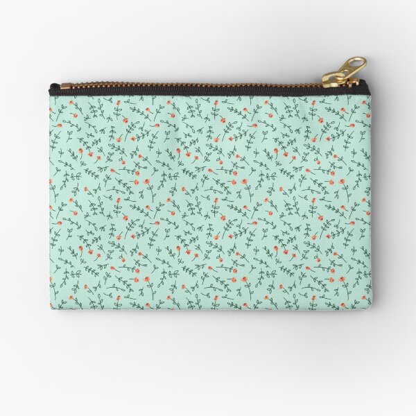 Floral coral Zipper Pouch