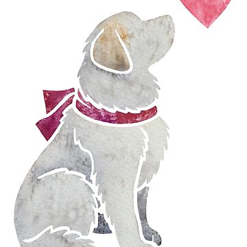 Artwork thumbnail, Watercolour Pyrenean Mountain Dog (Great Pyrenees) by animalartbyjess