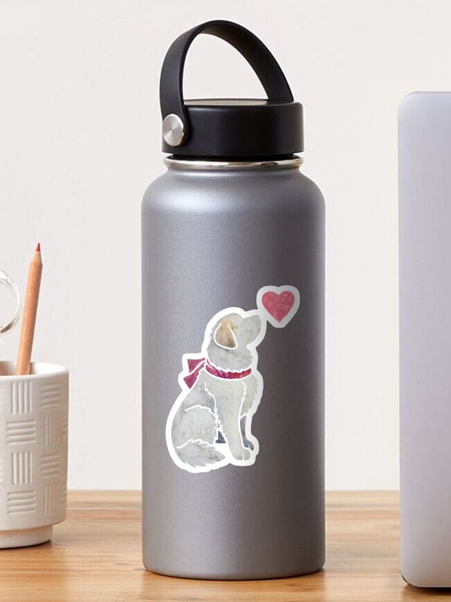 Thumbnail 1 of 3, Sticker, Watercolour Pyrenean Mountain Dog (Great Pyrenees) designed and sold by animalartbyjess.