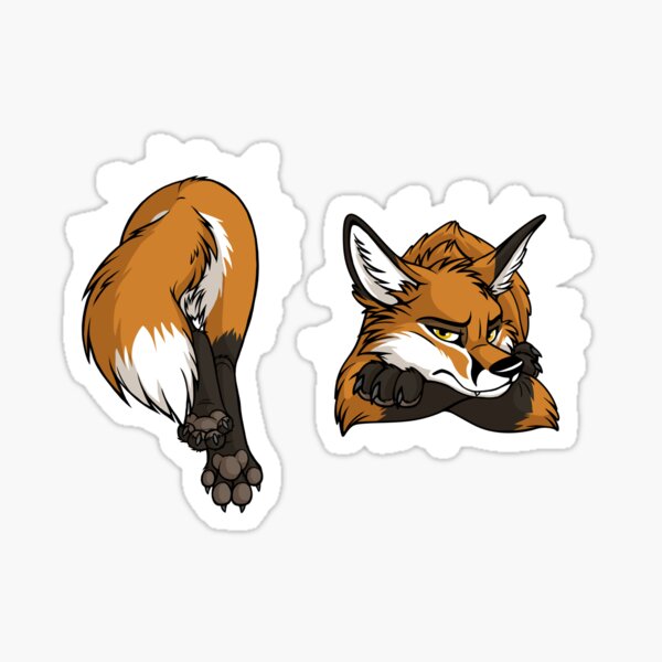Sticker Front & Back - STUCK Red Fox (dark background) Sticker