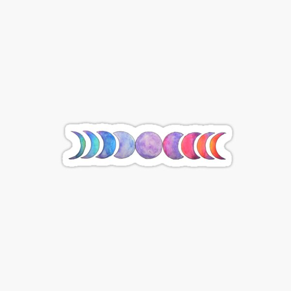 Rainbow Moon Phases Sticker