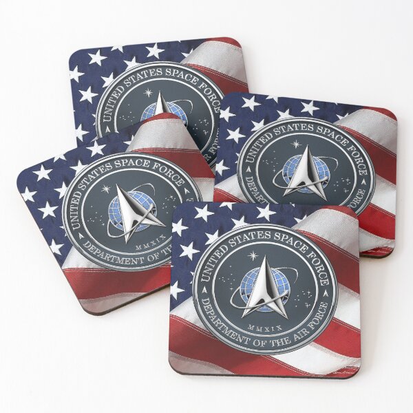 Item preview, United States Space Force - USSF Seal over American Flag designed and sold by Serge Averbukh Art Studio.