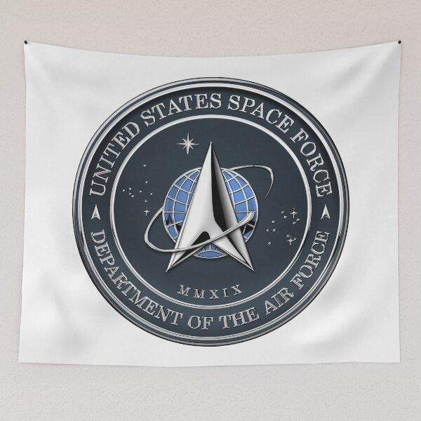 Item preview, United States Space Force - USSF Seal over White Leather designed and sold by Serge Averbukh Art Studio.