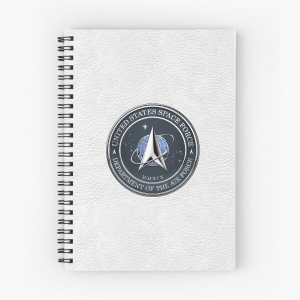 Aperçu de l'œuvre United States Space Force - Sceau USSF sur cuir blanc créée et vendue par Serge Averbukh Art Studio.