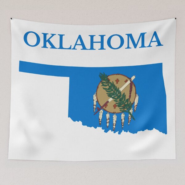 Item preview, Oklahoma map flag designed and sold by marosharaf.