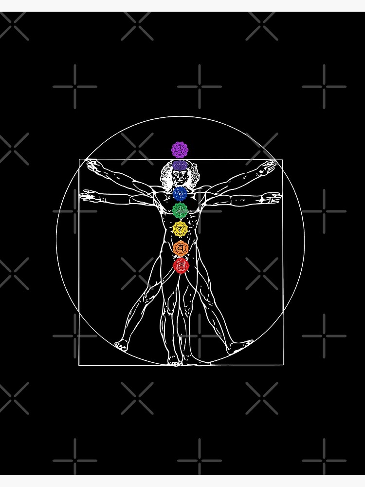 Lámina rígida for Sale con la obra «El hombre iluminado con chakras en  posición de loto.» de MandalaSoul