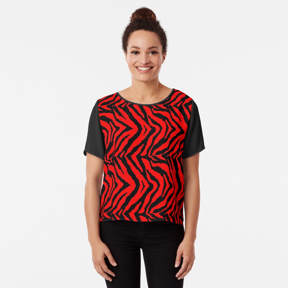 "Wild Safari Animal Print Patterns Zebra Print Stripes Red and Black