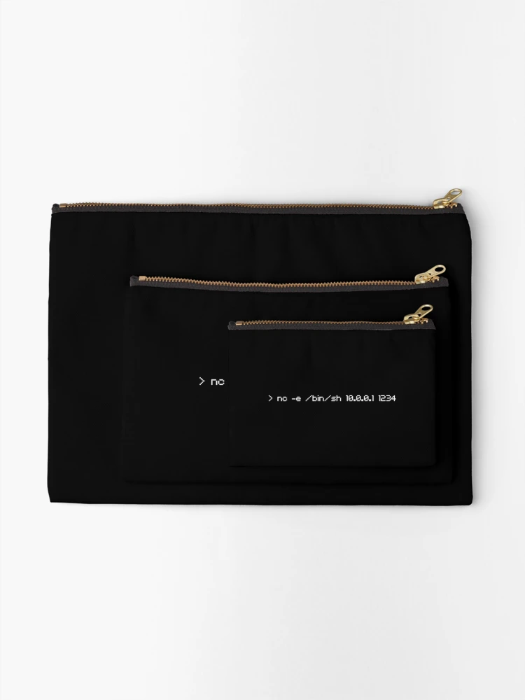 Thumbnail 2 of 4, Zipper Pouch, Command-Line Netcat Reverse Shell Pixel Art Command designed and sold by AwkwardPinecone.