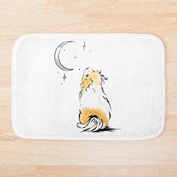 Cute Funny Tibetan Spaniel (Tibbie) Design - Tibbie Wishes Bath Mat